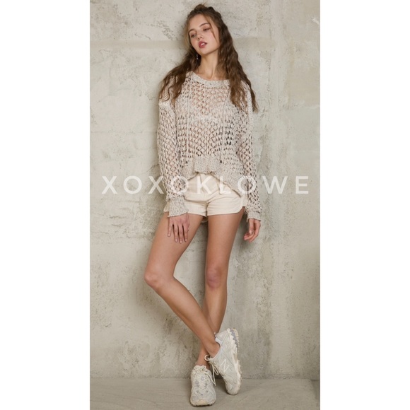 POL Natural Hooded Open Weave Summer Sweater - Picture 10 of 11